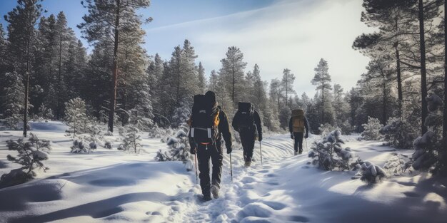 Winter-Wanderung Abenteuer Eine Winterwanderung mit Schneeschuhen und warmer Kleidung