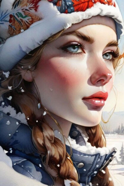 Foto winter whimsy eine karikatur-lust aus der nahaufnahme