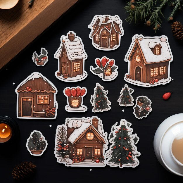 Winter Wonderland Cozy Sticker Sheet20 bonitos desenhos de Natal para adornar sua decoração sazonal