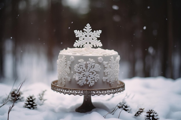 Winter Wonderland Delight Design de bolo artístico para a estação