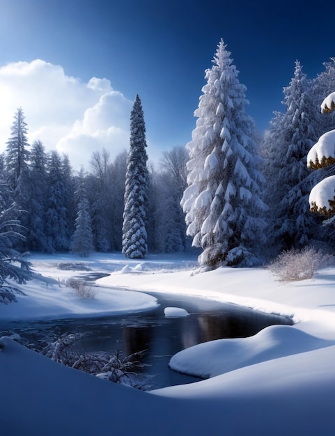 Winter-Wunderland schneebedeckte Landschaft festliche Stimmung Urlaubsatmosphäre 4K-Auflösung ar 169