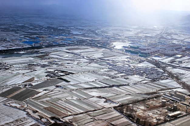 Winterfelder in der chinesischen Provinz Shandong
