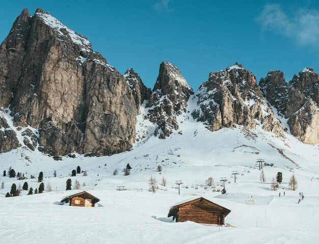 Wintergebirgslandschaft Natürliches Reiseziel Schöne Schnee-Natur