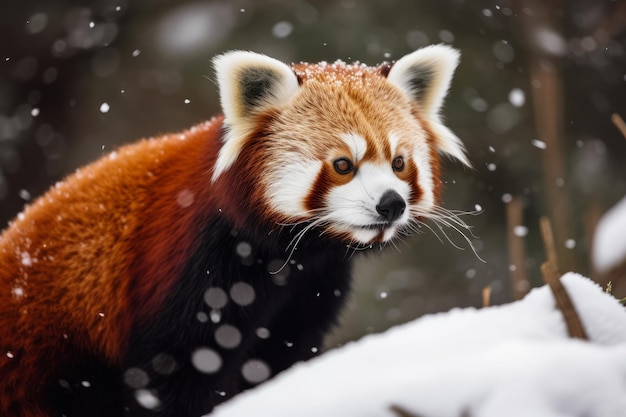 Winterhaut des Roten Pandas Generieren Sie Ai