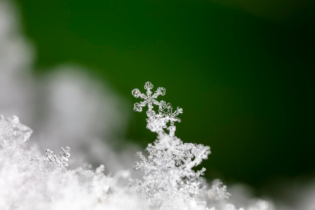 Winterkarte, Schneekristalle, Winterfoto