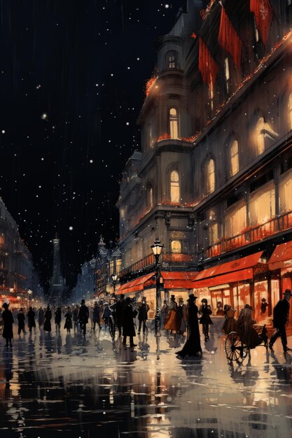 Foto winterland on a london street um conto de natal ilustrado no estilo encantador de henri