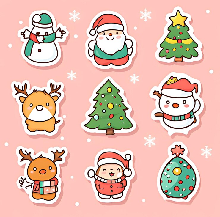 Winterland Wonder Christmas Sticker Set Iconos y decoraciones festivas
