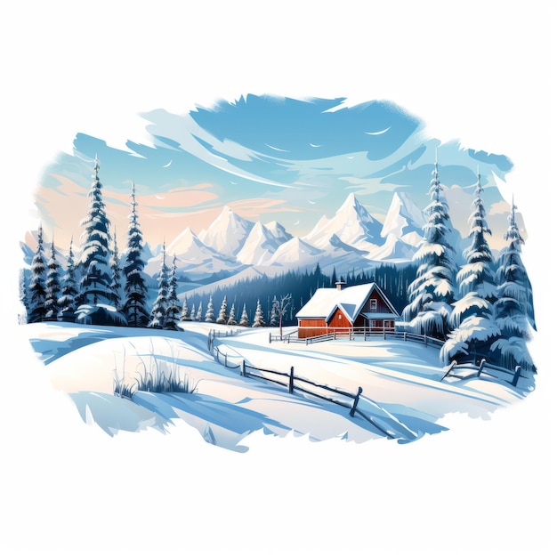 Winterland Wonderland 4K Ilustrações de imagens vetoriais em fundo branco