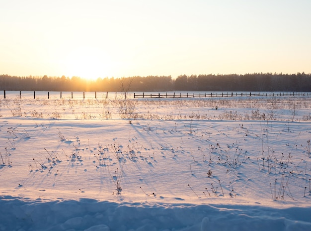 Winterlandschaft bei Sonnenuntergang