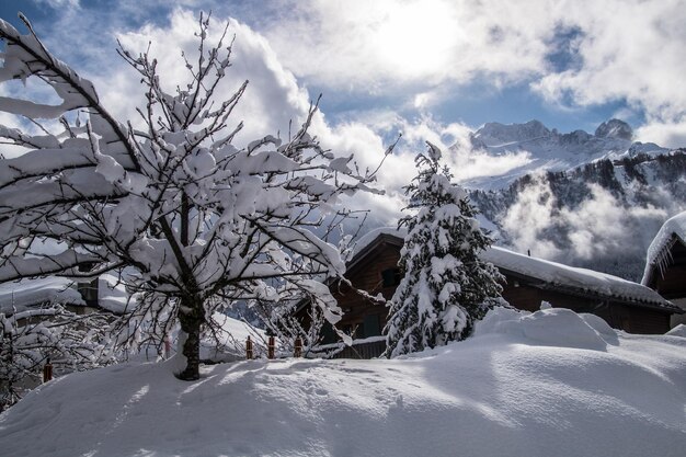 Winterlandschaft in den französischen Alpen