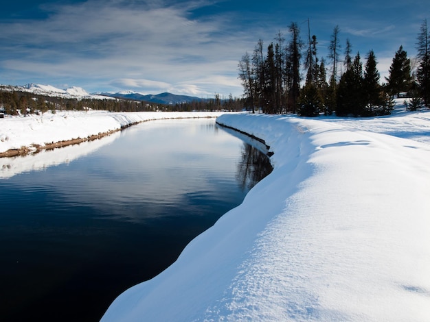 Winterlandschaft in der Nähe von Lake Granby, Colorado.