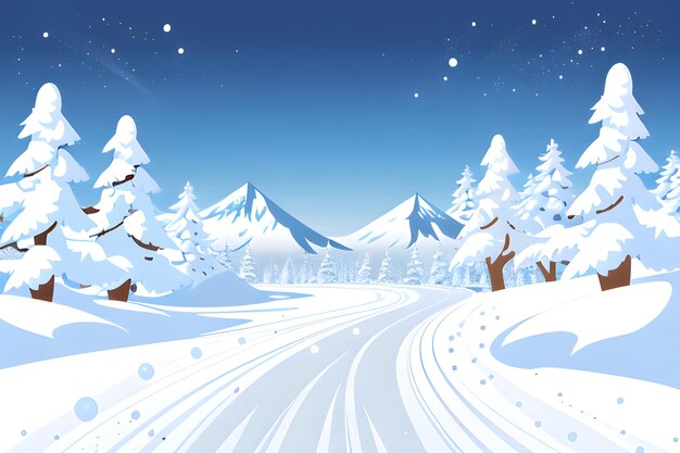 Winterlandschaft mit Bergen