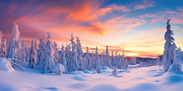 Winterlandschaft mit Wald