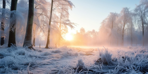 Winterlandschaft mit Wald