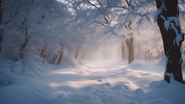 Winterlandschaft, ruhiges Wetter, Wald im Schnee, Ruhe und Frieden