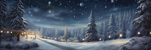 Winterlandschaft, Urlaubsfreude, schneebedeckte Landschaft, Weihnachtswunder, ruhige Atmosphäre, saisonale Verzauberung, generiert von KI