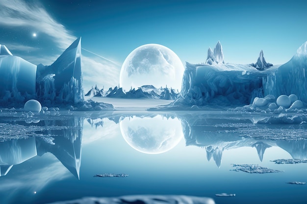 WinterlandschaftSchöne magische fantastische Illustration Mysteriöse magische KI