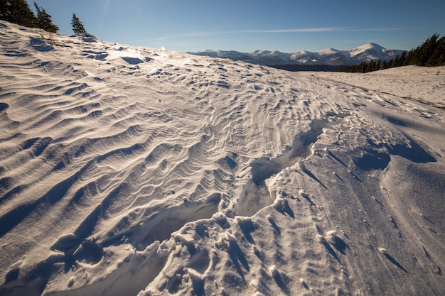 Winterlandschaftspanorama mit verschneiter Landschaft