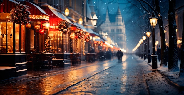 Winterstadt New York Neujahr USA Weihnachtsferien KI-generiertes Bild