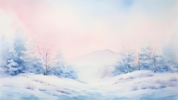 Winterwunderland mit minimalen Details Hintergrund Aquarell