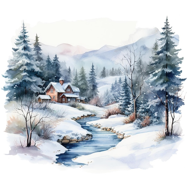 Winterwunderland Schöner Weihnachtsurlaub Generative KI