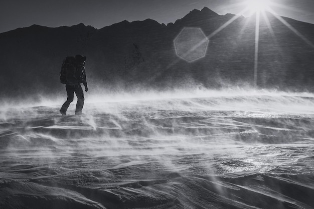 Foto winterzeit in der höhe der karpaten