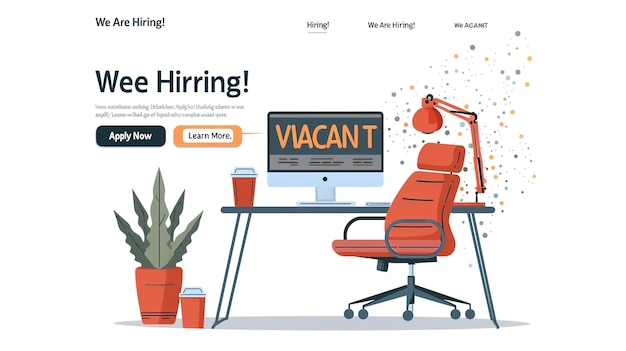Wir stellen ein Recruitment-Konzept mit Megaphone und Team-Mitarbeiter ein, die zusammen in der Office-Illustration arbeiten.