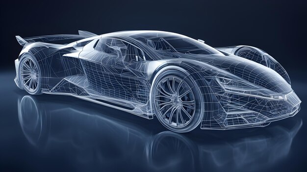Wireframe Car Concept Explore uma visualização de Wireframe de Realidade Aumentada