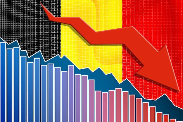 Wirtschaft Belgiens fällt mit Pfeil und Flagge zusammen