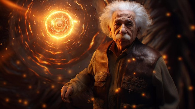 Wissenschaftler Albert Einstein und das Universum Generative KI