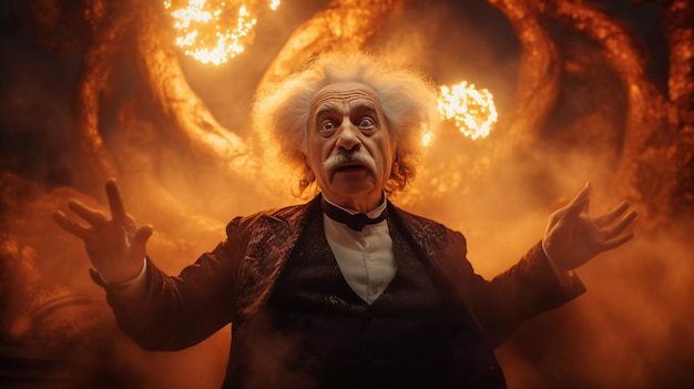 Wissenschaftler Albert Einstein und das Universum Generative KI