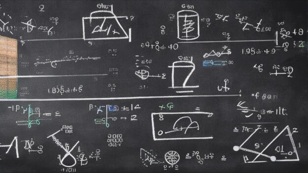 Foto wissenschaftliche formeln auf der tafel