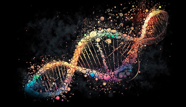 Wissenschaftliche Illustration der generativen KI menschlicher DNA