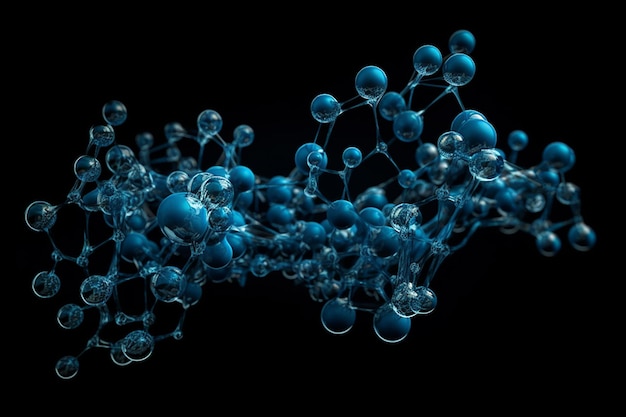 Wissenschaftlicher Hintergrund mit Molekül oder Atom. Abstrakte Struktur für wissenschaftliche oder medizinische Hintergrund-3D-Illustration