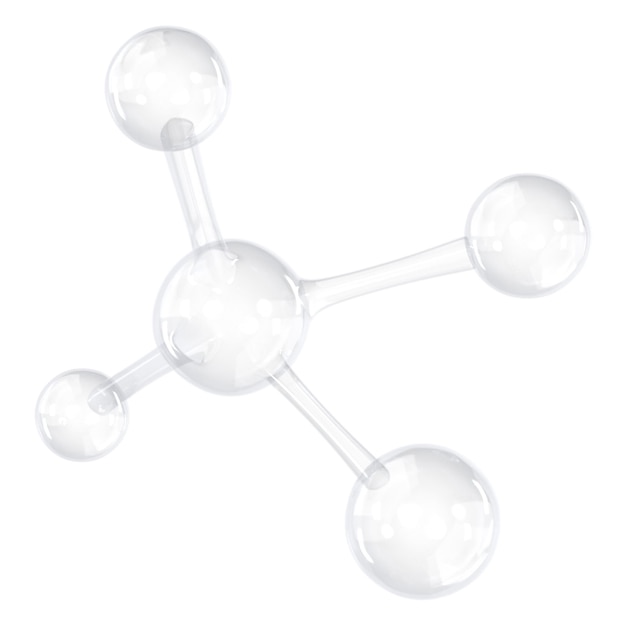 Wissenschaftliches Symbol png 3D-Molekül durchsichtiger Hintergrund