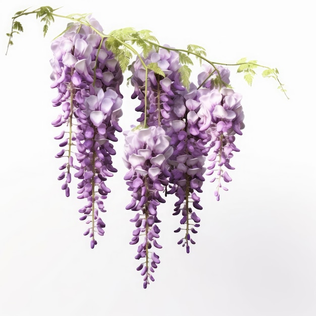 Wisteria en un fondo blanco