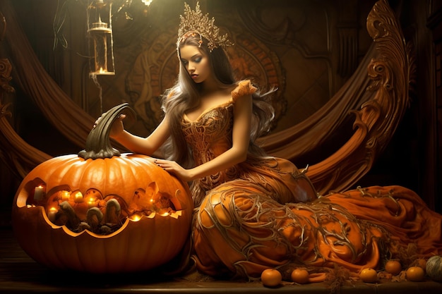 Wizards Touch A Pumpkin Princess Masterpiece Wizard Girl foto