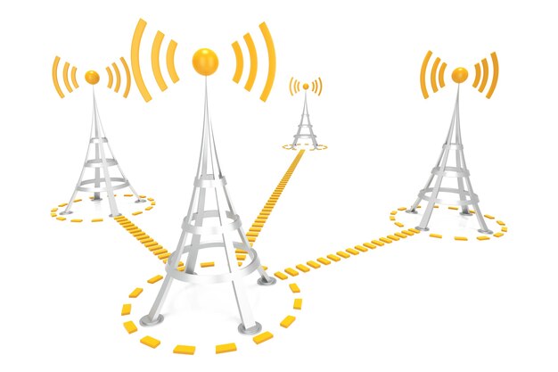 Foto wlan-netzwerk. digital erzeugtes bild. 3d-rendering