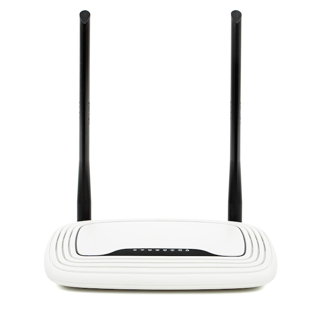 WLAN-Router drahtlose Datentechnologie isoliert auf weißem Hintergrund