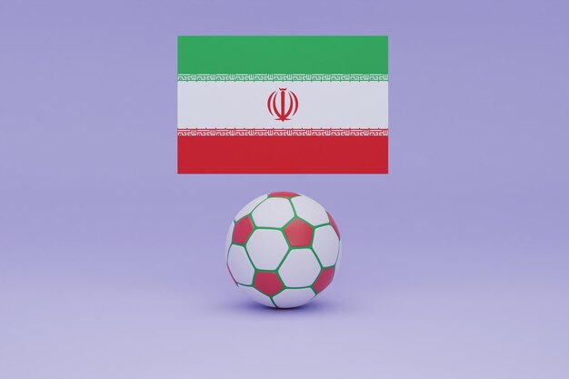 WM-Flagge und Ball Iran