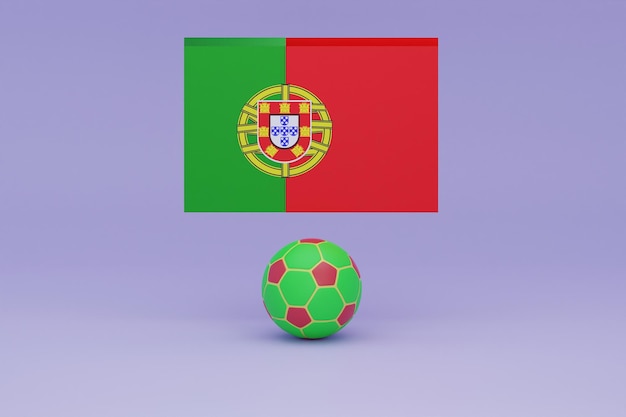 WM-Flagge und Ball Portugal