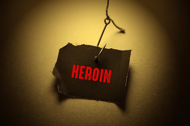 Foto wörter mit einem heroin-konzept-ideen-tag