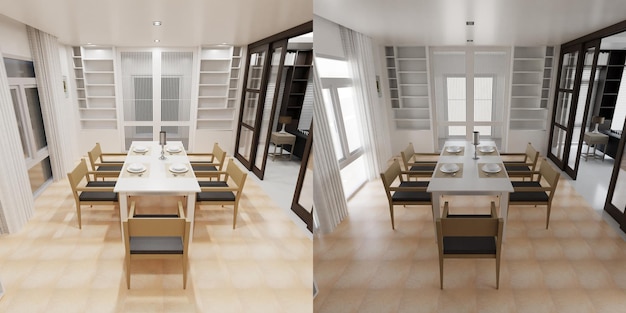 Wohnkultur Wohnzimmer Stilvolles Interieur 3D-Rendering Moderne Wohnung 3D-Darstellung