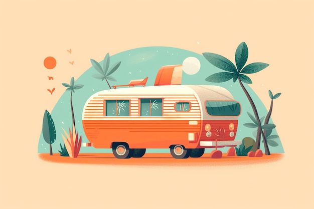 Wohnmobil-Illustration