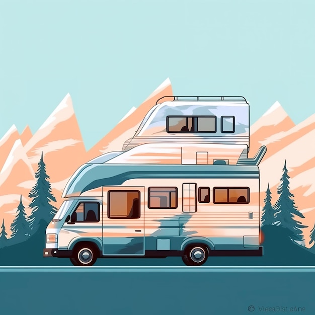 Wohnmobil-Illustration