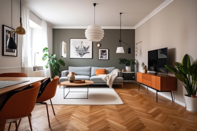 Wohnung mit modernem Design KI