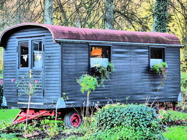 Foto wohnwagen im park