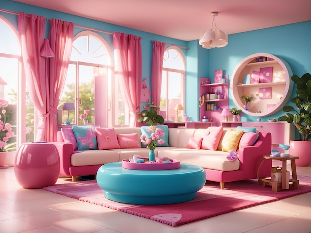 Wohnzimmer Barbie