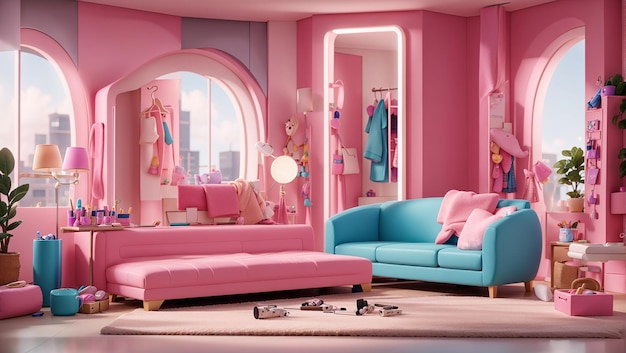 Wohnzimmer Barbie