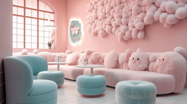 Wohnzimmer im Kawaii-Stil